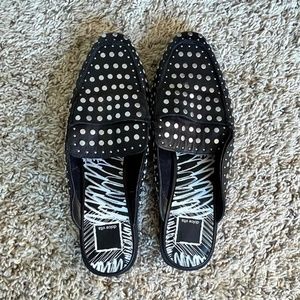 Dolce Vita black studed leather slip on mules